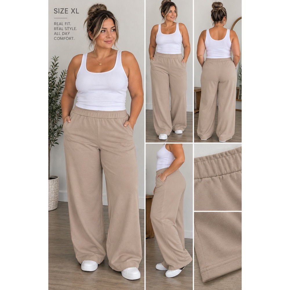 Dennis by Dennis Basso Womens Tan Beige Wide Leg Pull On Pants XL A619593